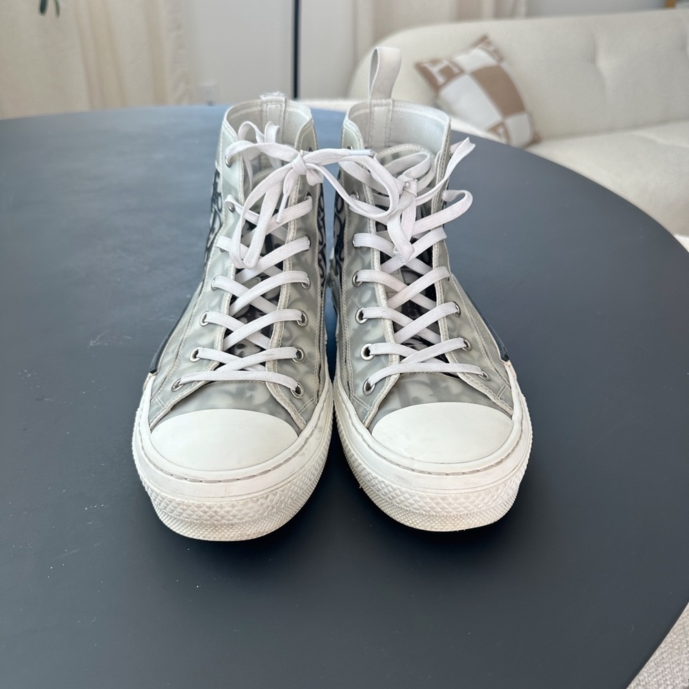 Dior B23 Black and White Oblique High-Top Sneakers. Size US 8.5 - Picture 2 of 5